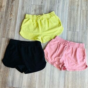 Women’s Wild Fable Shorts Size Large Set of 3 Pairs Black Peach & Neon Yellow
